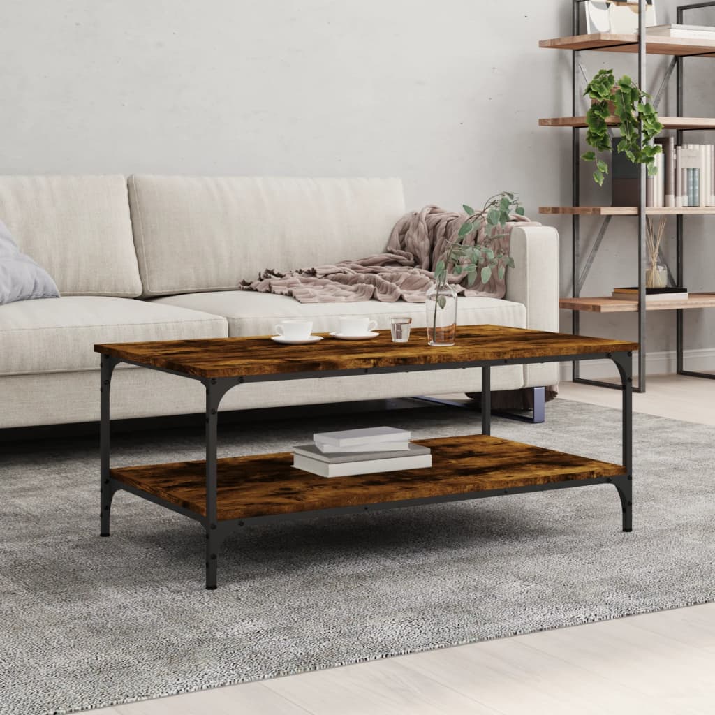 foto del prodotto tavolino da salotto rovere fumo 100x55x40 cm legno multistratocod mxl 70896