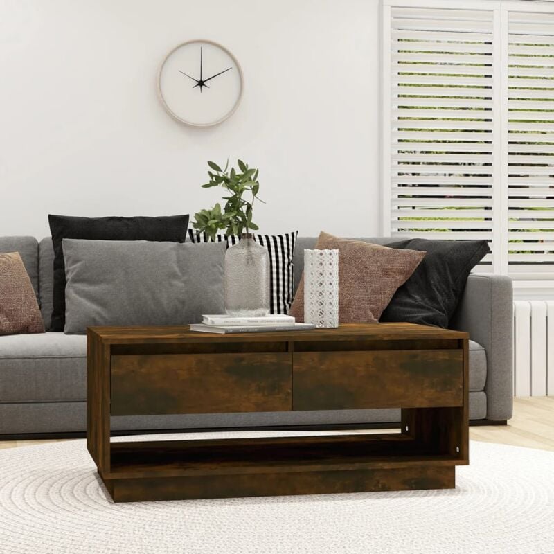 foto del prodotto tavolino da salotto rovere fumo 102,5x55x44 cm in truciolato vidaxl