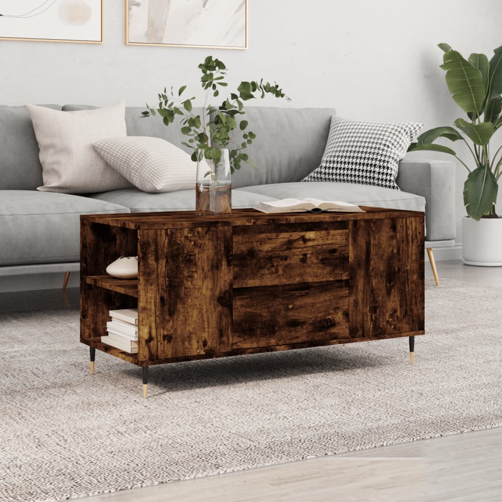 foto del prodotto tavolino da salotto rovere fumo 102x44,5x50cm legno multistrato