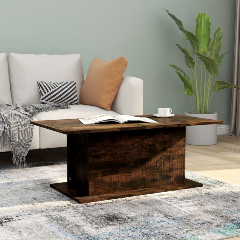 foto del prodotto tavolino da salotto rovere fumo 102x55,5x40 cm in truciolato vidaxl