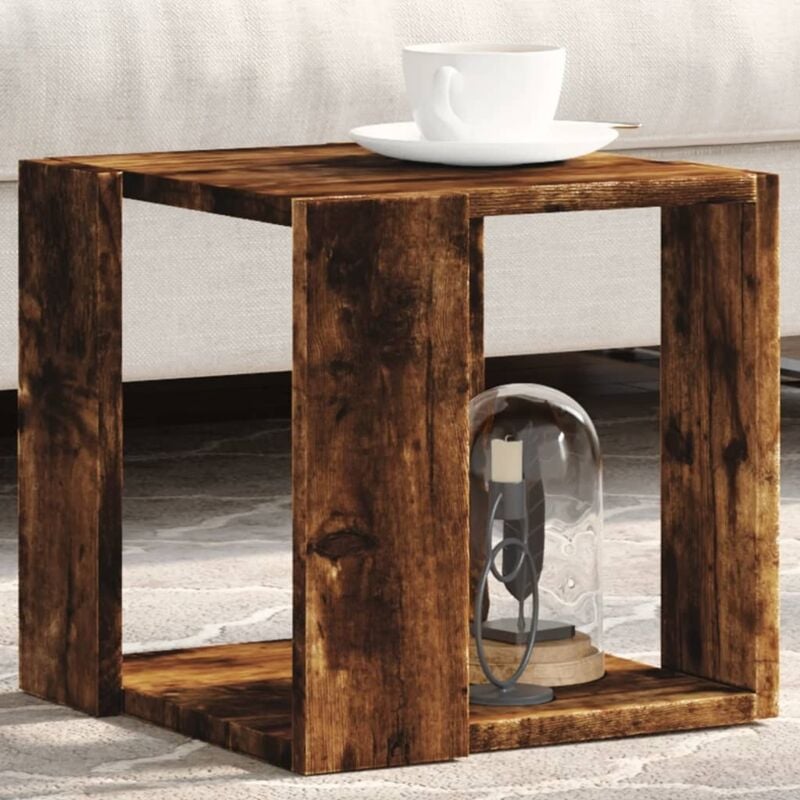 foto del prodotto tavolino da salotto rovere fumo 32x32x30 cm legno multistrato vidaxl