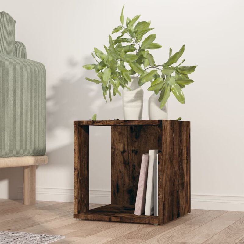 foto del prodotto tavolino da salotto rovere fumo 33x33x34,5 cm legno multistrato vidaxl