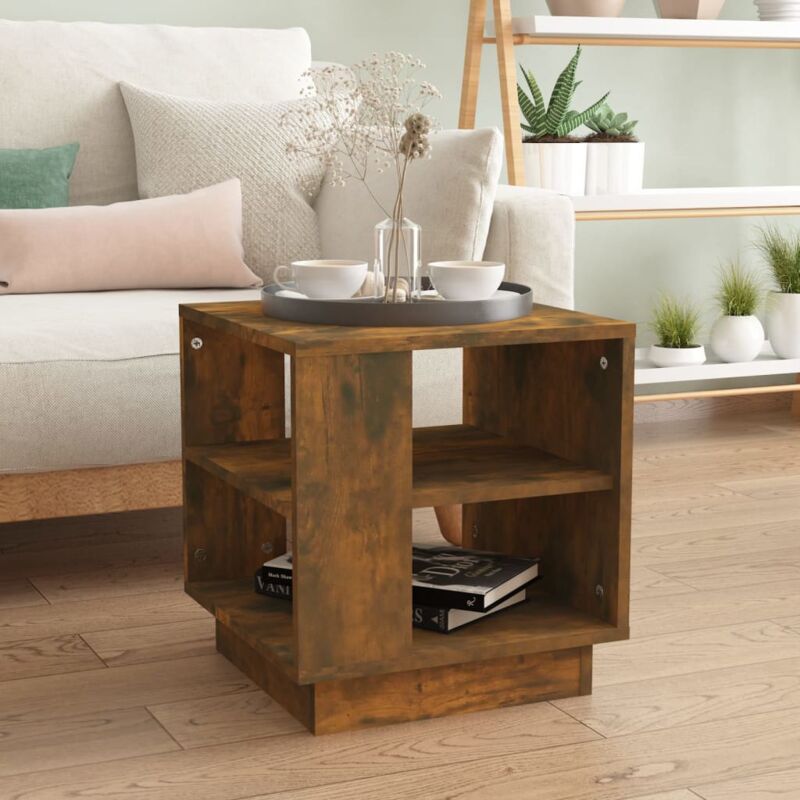 foto del prodotto tavolino da salotto rovere fumo 40x40x43 cm legno multistrato vidaxl