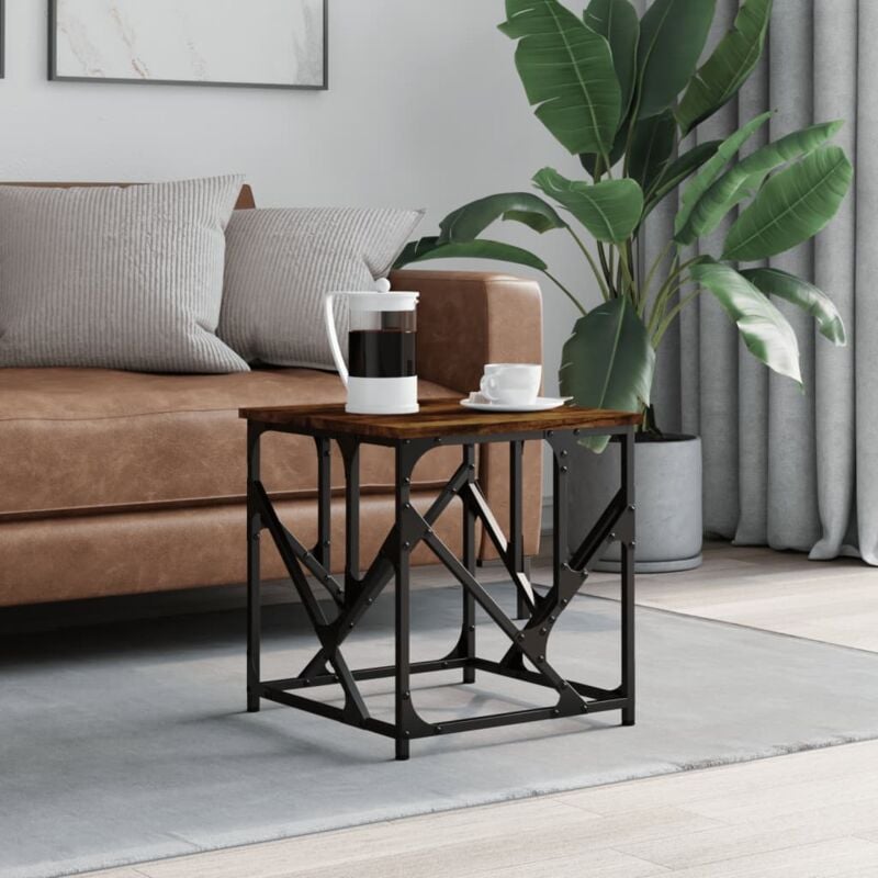 foto del prodotto tavolino da salotto rovere fumo 45x45x47,5 cm legno multistrato