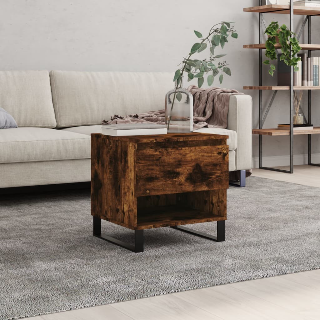 foto del prodotto tavolino da salotto rovere fumo 50x46x50cm in legno multistratocod mxl 102797
