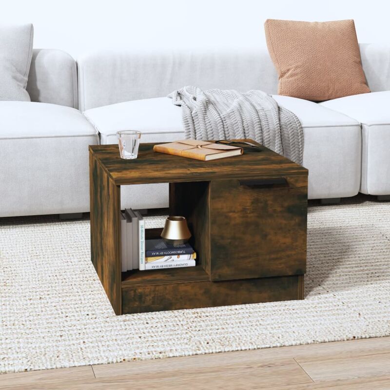 foto del prodotto tavolino da salotto rovere fumo 50x50x36cm in legno multistrato vidaxl