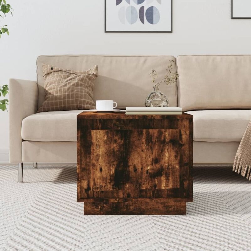 foto del prodotto tavolino da salotto rovere fumo 51x50x44 cm legno multistrato vidaxl