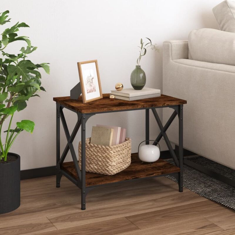 foto del prodotto tavolino da salotto rovere fumo 55x38x45 cm legno multistrato cod mxl 25076
