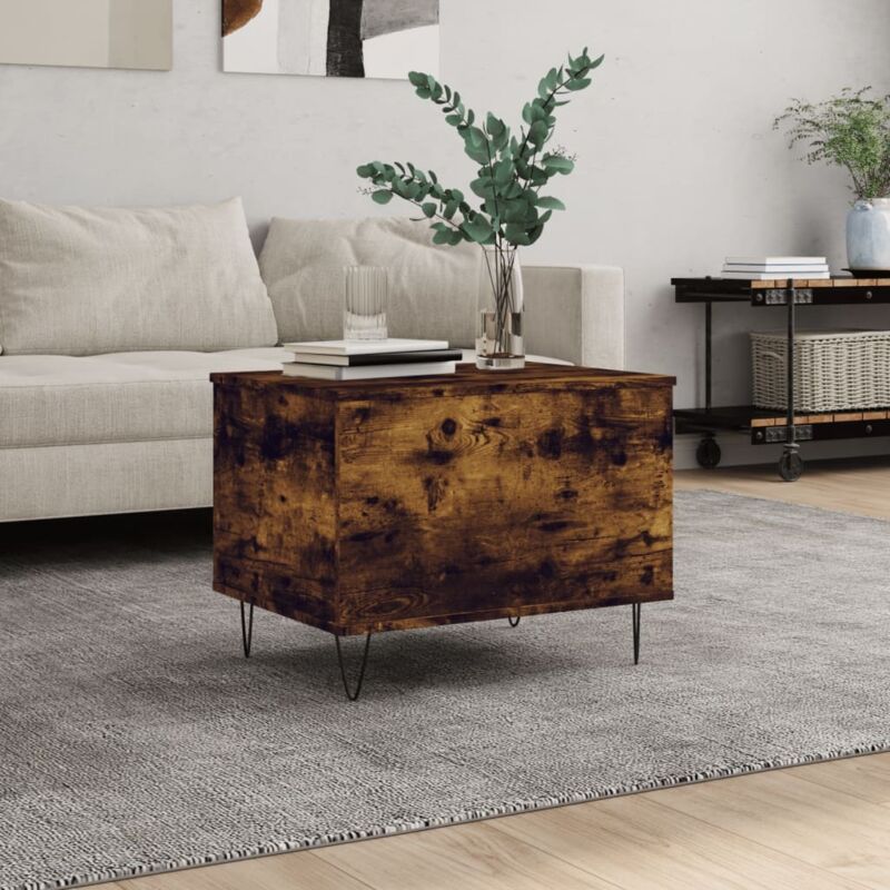 foto del prodotto tavolino da salotto rovere fumo 60x44,5x45 cm legno multistrato vidaxl
