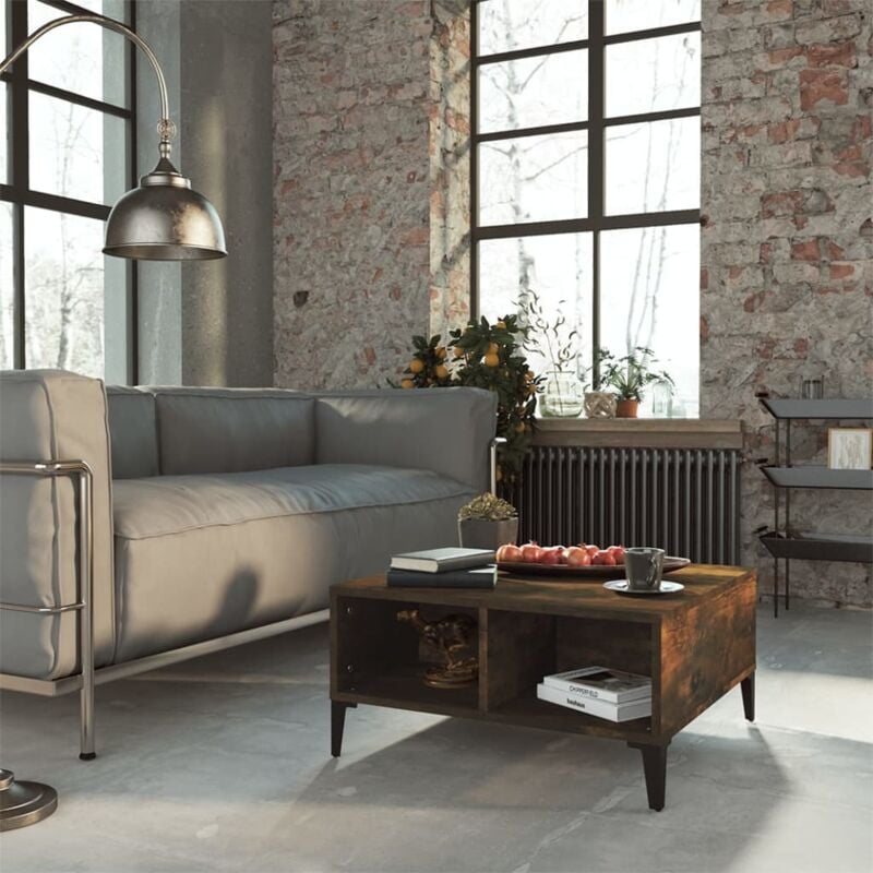 foto del prodotto tavolino da salotto rovere fumo 60x60x30 cm in truciolato vidaxl