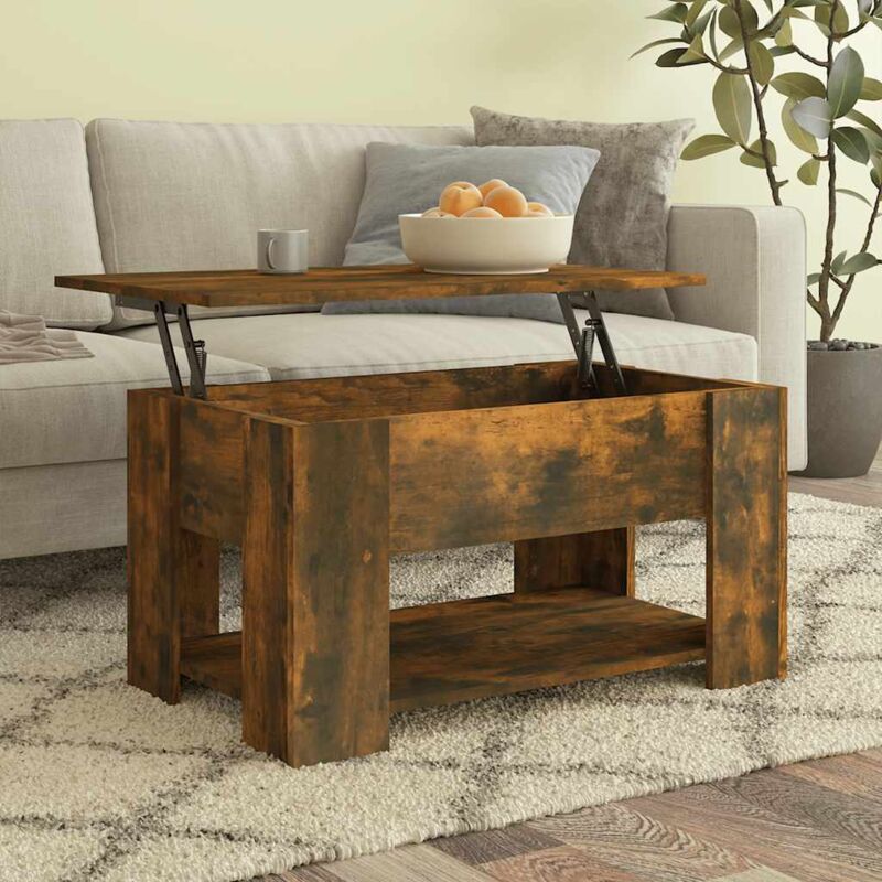 foto del prodotto tavolino da salotto rovere fumo 79x49x41cm in legno multistrato