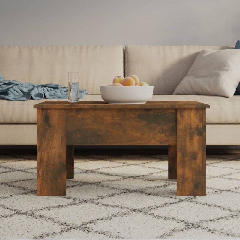 foto del prodotto tavolino da salotto rovere fumo 79x49x41cm in legno multistrato vidaxl
