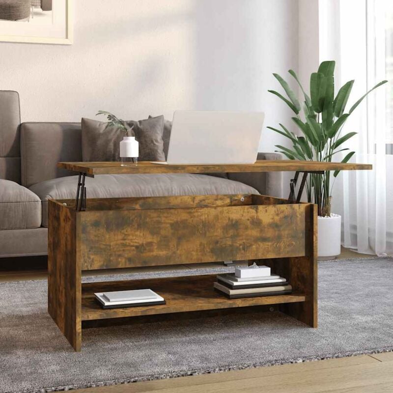 foto del prodotto tavolino da salotto rovere fumo 80x50x40 cm legno multistrato