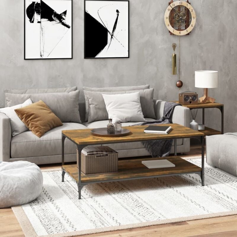 foto del prodotto tavolino da salotto rovere fumo 80x50x40 cm legno multistrato cod mxl 24141