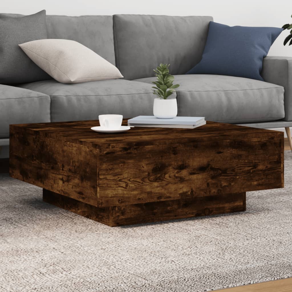 foto del prodotto tavolino da salotto rovere fumo 80x80x31 cm legno multistrato