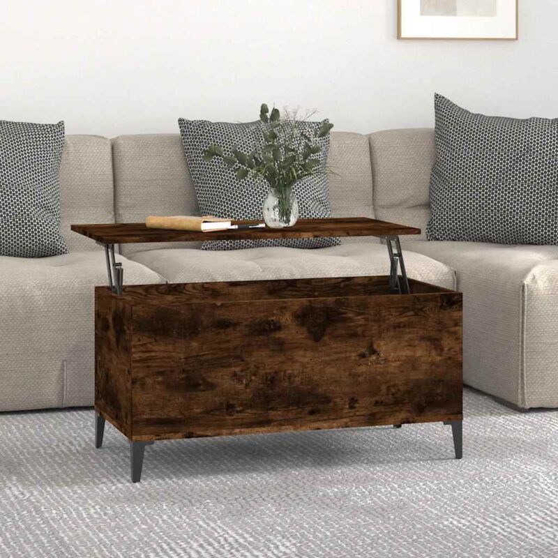 foto del prodotto tavolino da salotto rovere fumo 90x44,5x45 cm legno multistrato