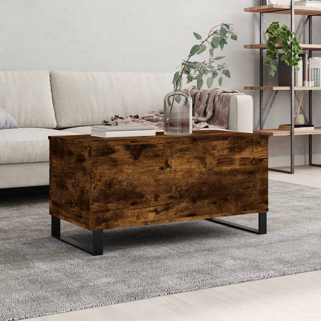 foto del prodotto tavolino da salotto rovere fumo 90x44,5x45 cm legno multistrato