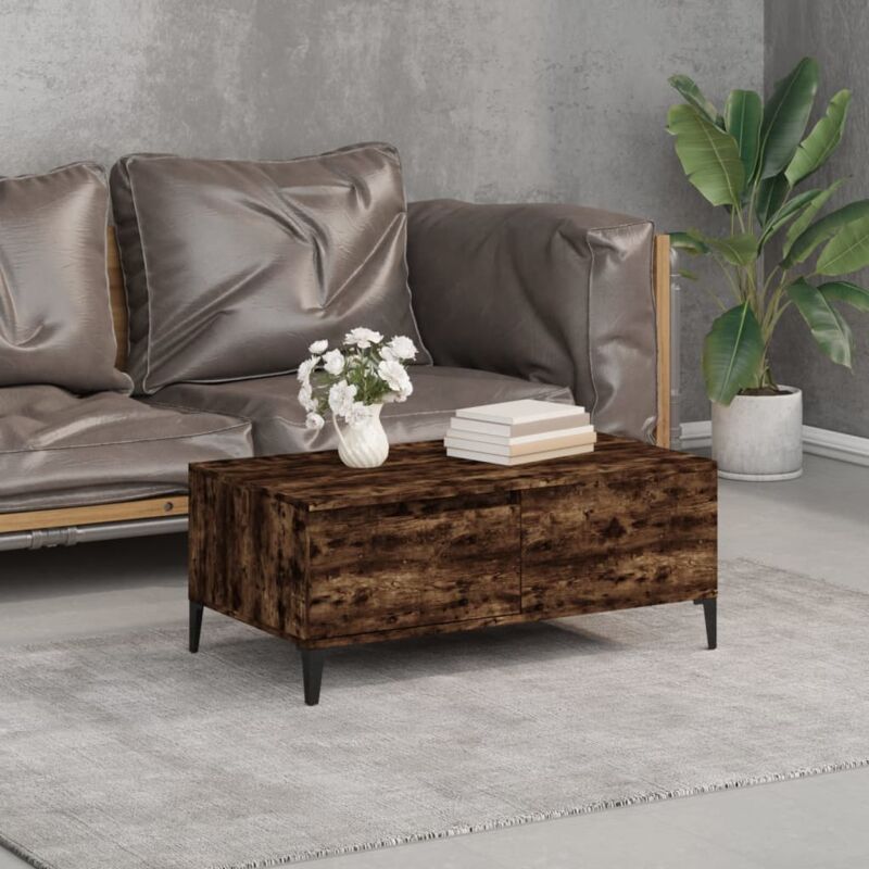 foto del prodotto tavolino da salotto rovere fumo 90x50x36,5 cm legno multistrato vidaxl