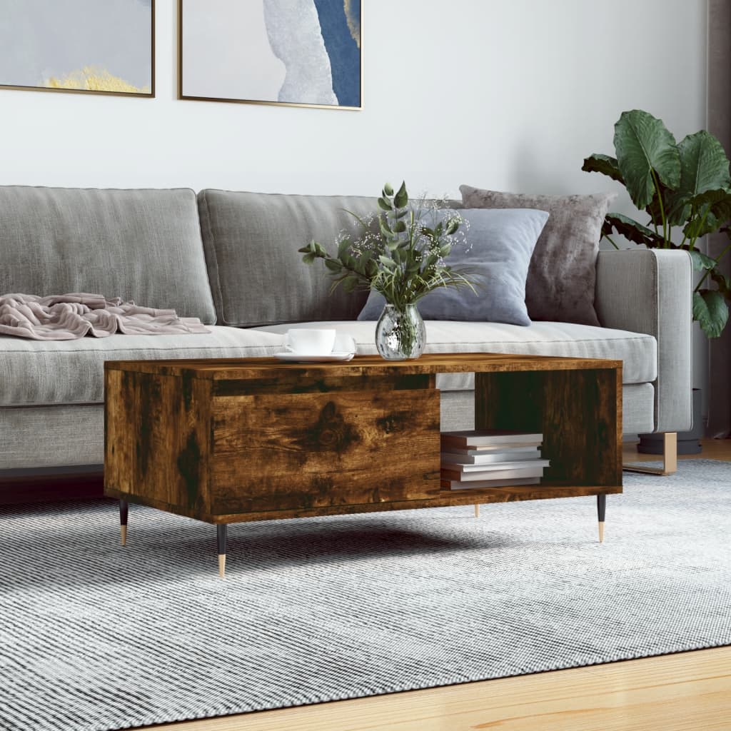 foto del prodotto tavolino da salotto rovere fumo 90x50x36,5 cm legno multistratocod mxl 70791