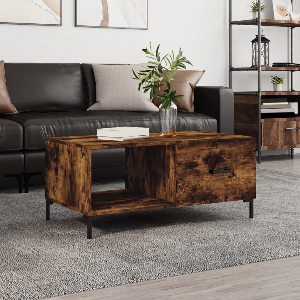 foto del prodotto tavolino da salotto rovere fumo 90x50x40cm in legno multistratocod mxl 128798