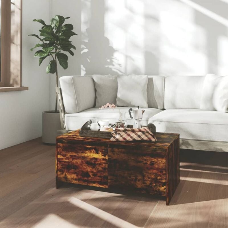 foto del prodotto tavolino da salotto rovere fumo 90x50x41,5 cm in truciolato vidaxl