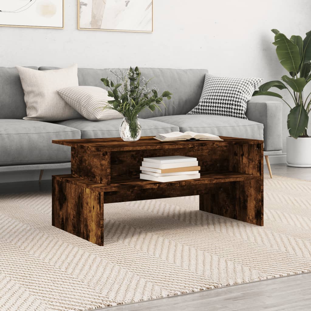 foto del prodotto tavolino da salotto rovere fumo 90x55x42,5 cm legno multistrato