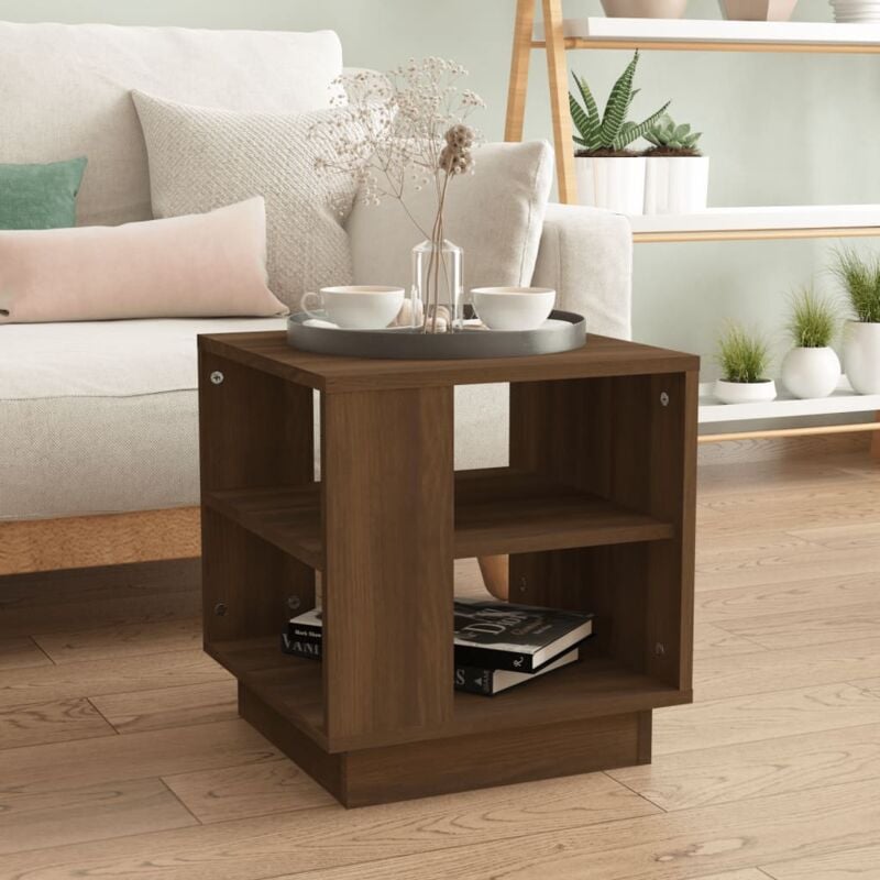 foto del prodotto tavolino da salotto rovere marrone 40x40x43cm legno multistrato vidaxl