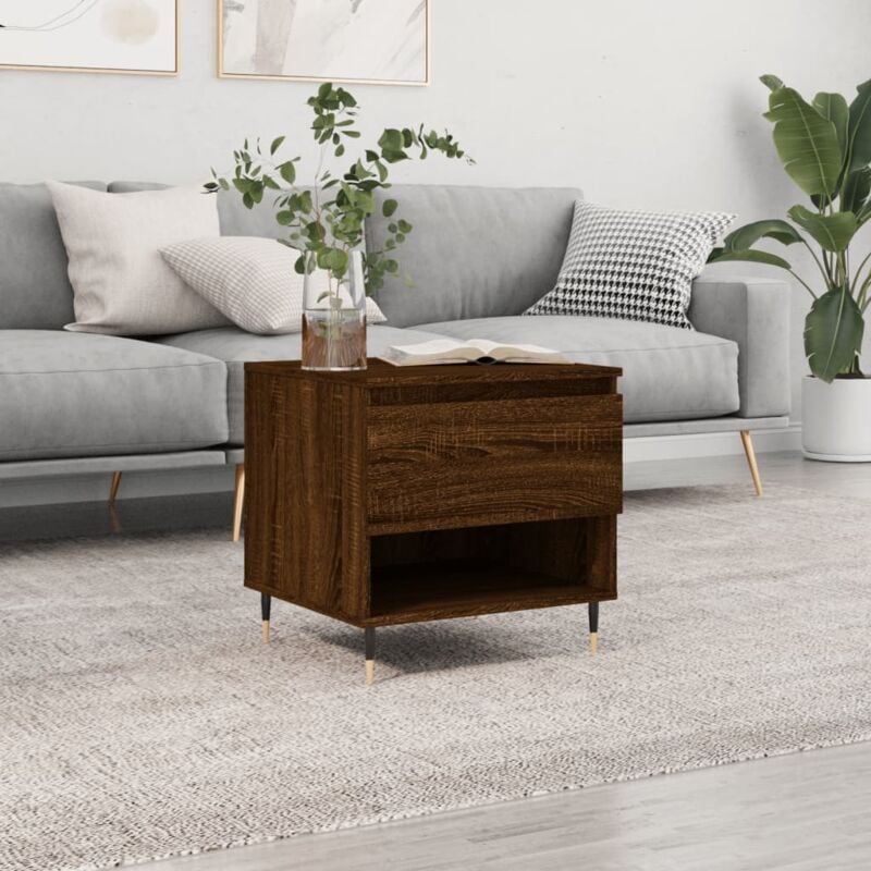 foto del prodotto tavolino da salotto rovere marrone 50x46x50cm legno multistrato vidaxl
