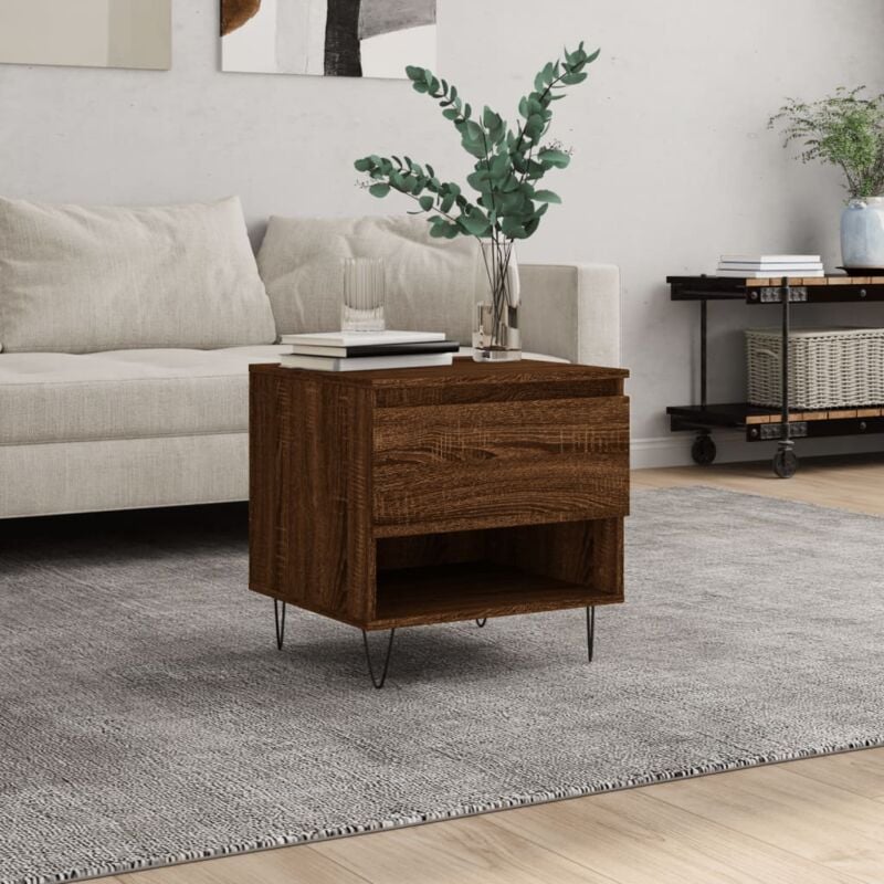 foto del prodotto tavolino da salotto rovere marrone 50x46x50cm legno multistrato vidaxl