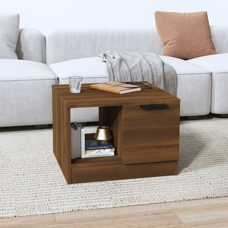 foto del prodotto tavolino da salotto rovere marrone 50x50x36cm legno multistrato vidaxl