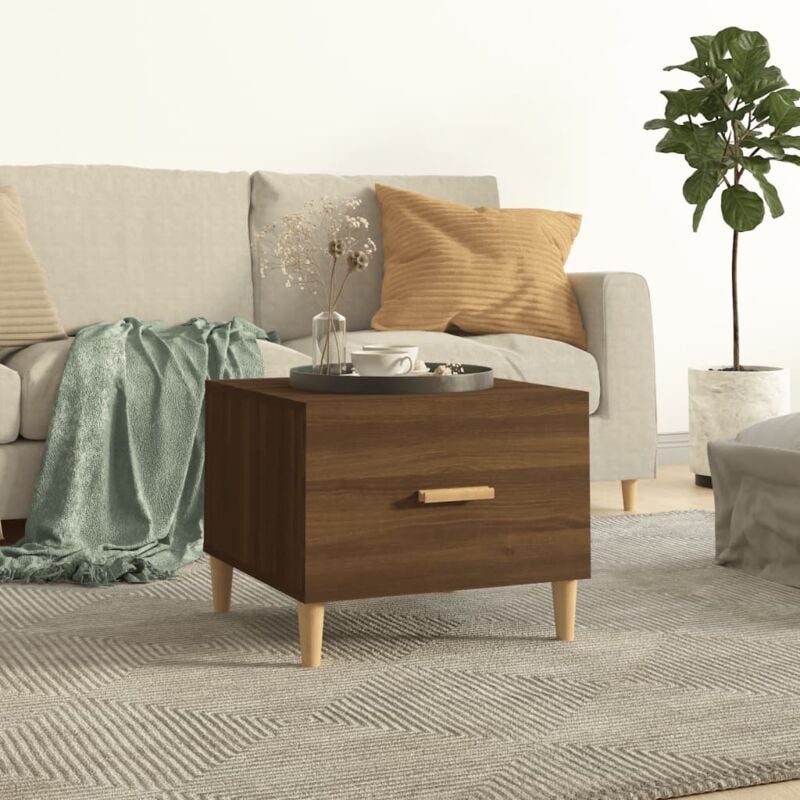 foto del prodotto tavolino da salotto rovere marrone 50x50x40cm legno multistrato vidaxl