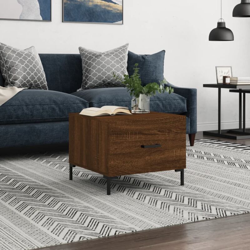 foto del prodotto tavolino da salotto rovere marrone 50x50x40cm legno multistrato vidaxl