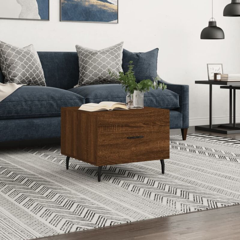 foto del prodotto tavolino da salotto rovere marrone 50x50x40cm legno multistrato - vidaxl