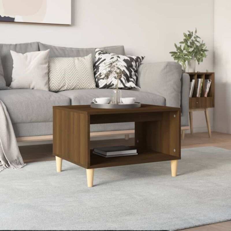 foto del prodotto tavolino da salotto rovere marrone 60x50x40cm legno multistrato vidaxl
