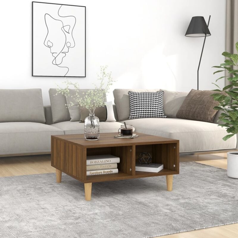 foto del prodotto tavolino da salotto rovere marrone 60x60x30 cm in truciolato vidaxl