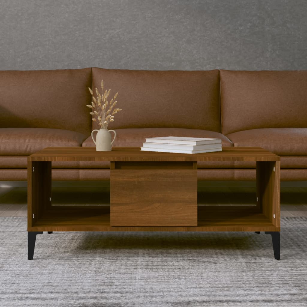 foto del prodotto tavolino da salotto rovere marrone 90x50x36,5 cm in multistrato cod mxl 27090