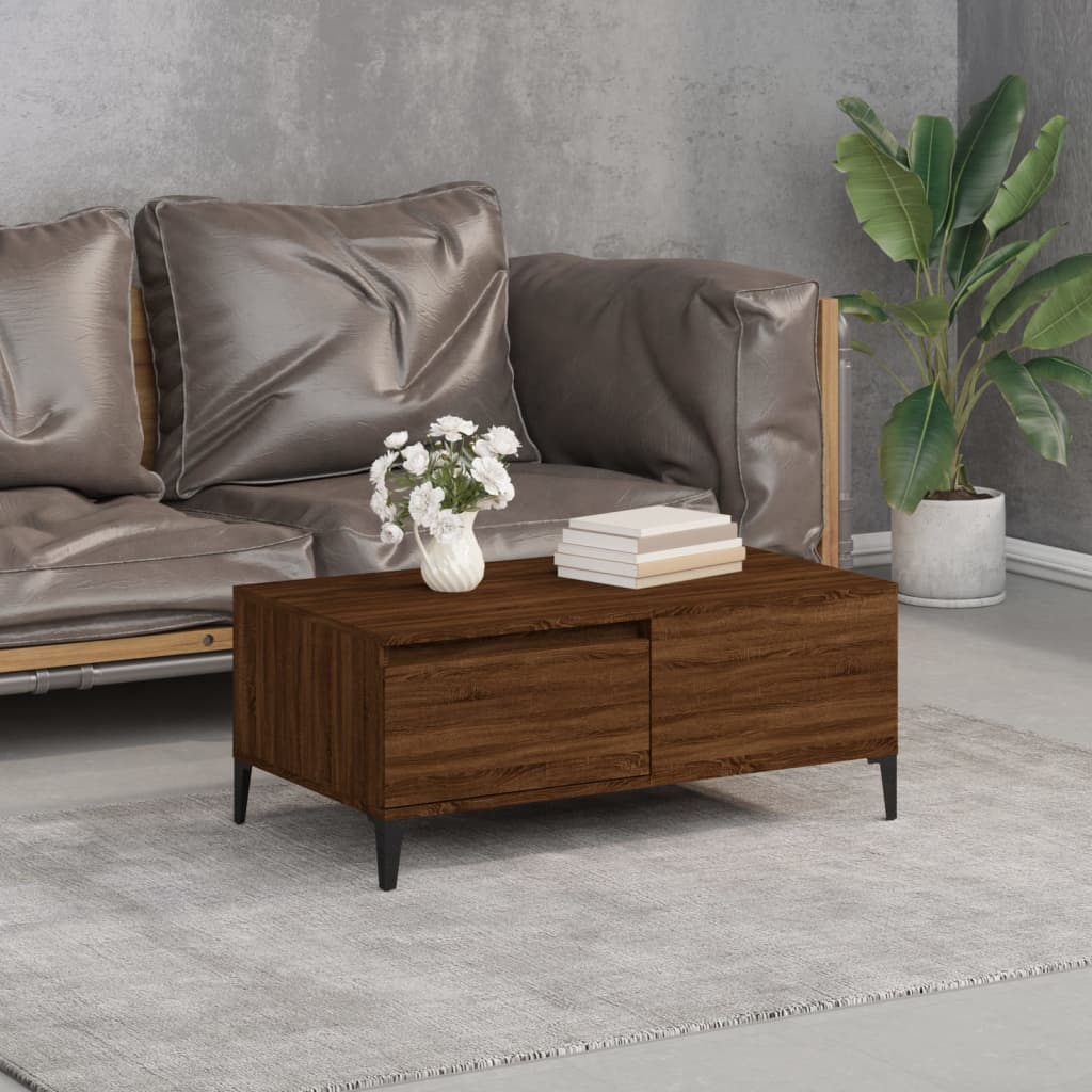 foto del prodotto tavolino da salotto rovere marrone 90x50x36,5 cm in multistratocod mxl 127157