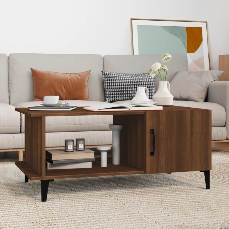 foto del prodotto tavolino da salotto rovere marrone 90x50x40cm legno multistrato vidaxl
