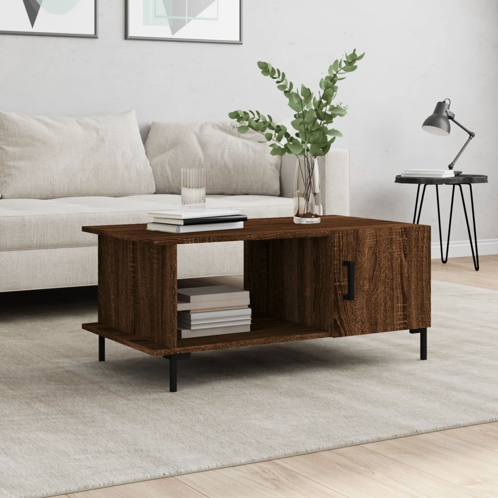 foto del prodotto tavolino da salotto rovere marrone 90x50x40cm legno multistratocod mxl 80937