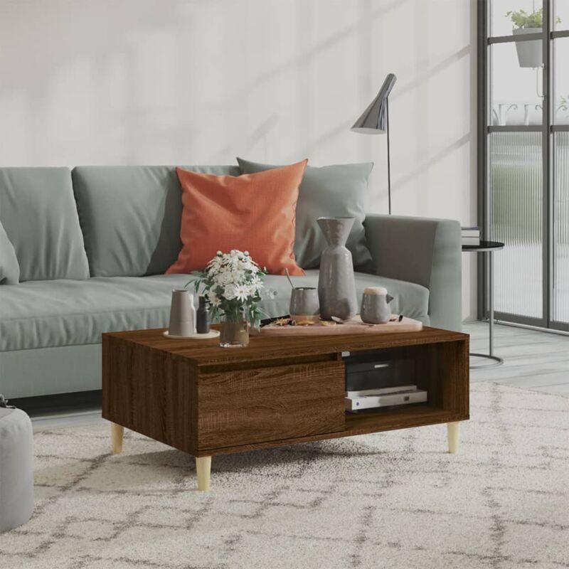 foto del prodotto tavolino da salotto rovere marrone 90x60x35 cm in truciolato vidaxl