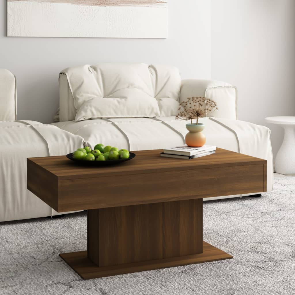 foto del prodotto tavolino da salotto rovere marrone 96x50x45cm legno multistrato cod mxl 19613