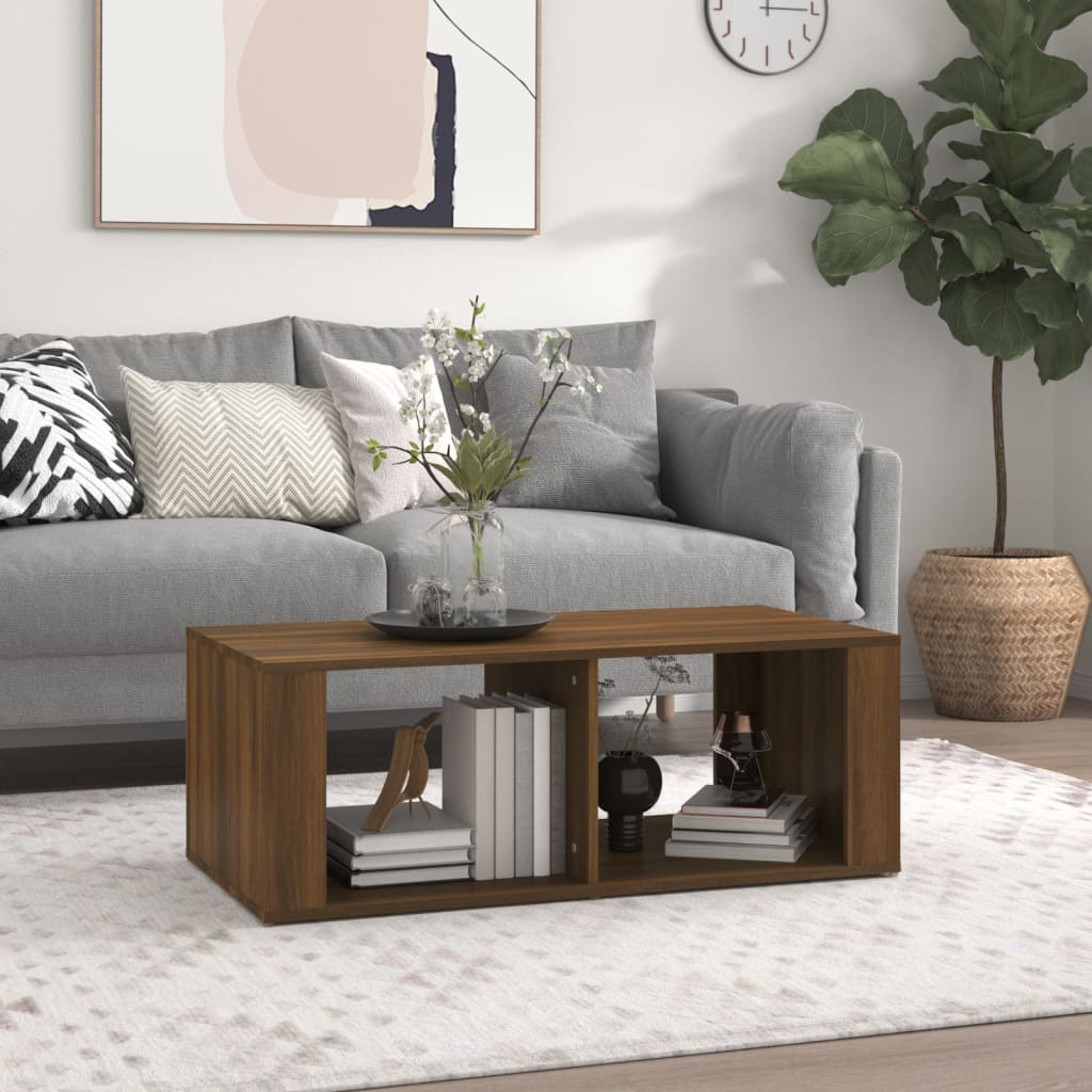 foto del prodotto tavolino da salotto rovere marrone100x50x36cm legno multistrato