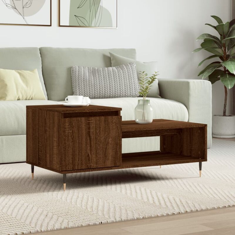 foto del prodotto tavolino da salotto rovere marrone100x50x45cm legno multistrato vidaxl