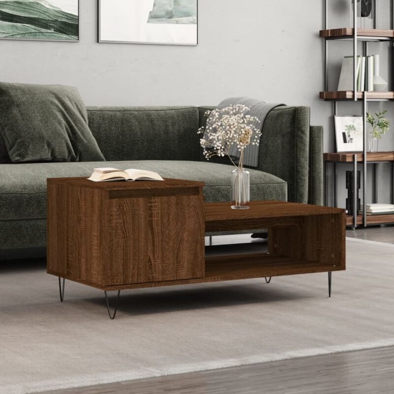 foto del prodotto tavolino da salotto rovere marrone100x50x45cm legno multistrato vidaxl