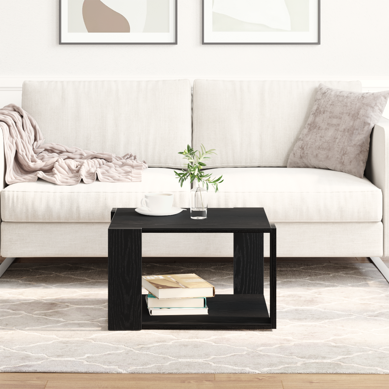 foto del prodotto tavolino da salotto rovere nero 85 x 55 x 31 cm vidaxl
