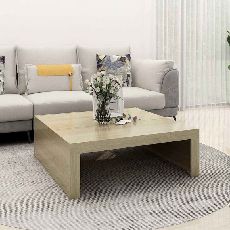 foto del prodotto tavolino da salotto rovere sonoma 100x100x35 cm in truciolato - vidaxl