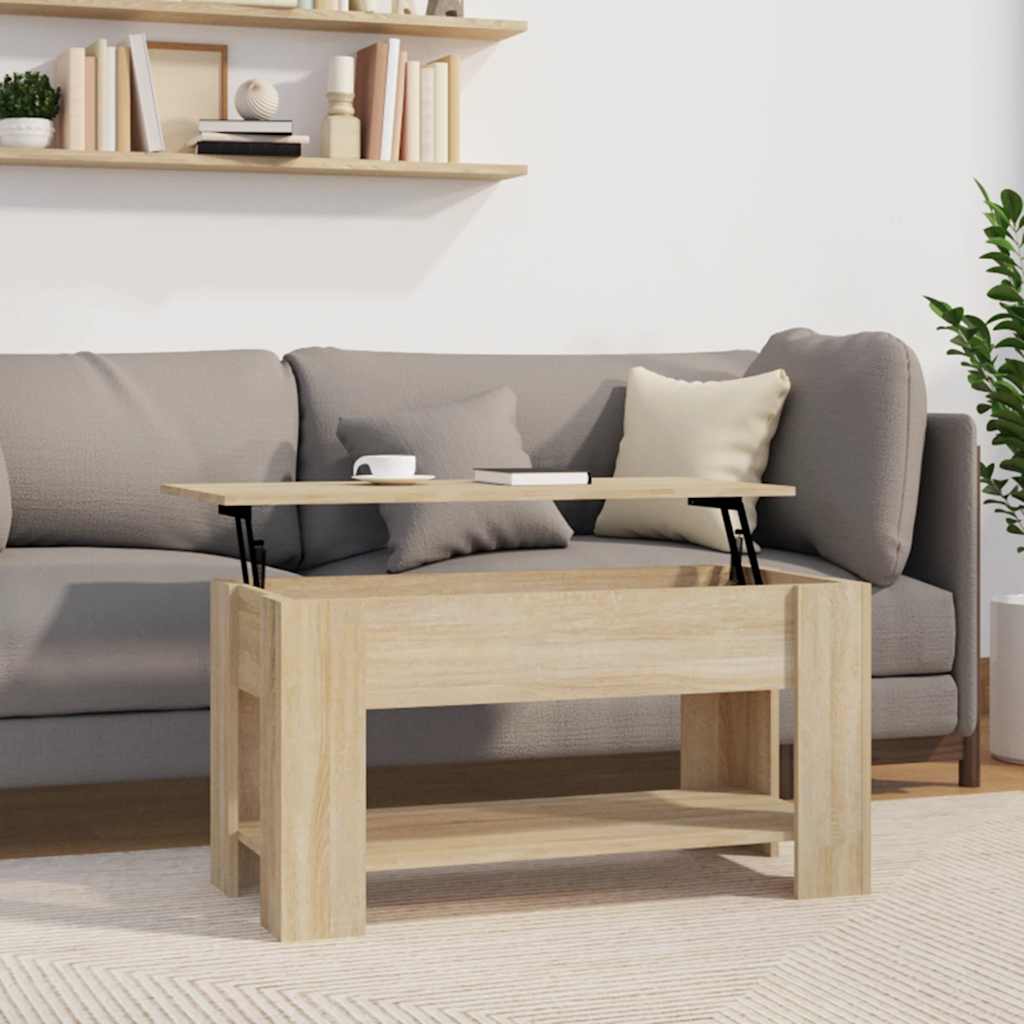 foto del prodotto tavolino da salotto rovere sonoma 101x49x52cm legno multistrato