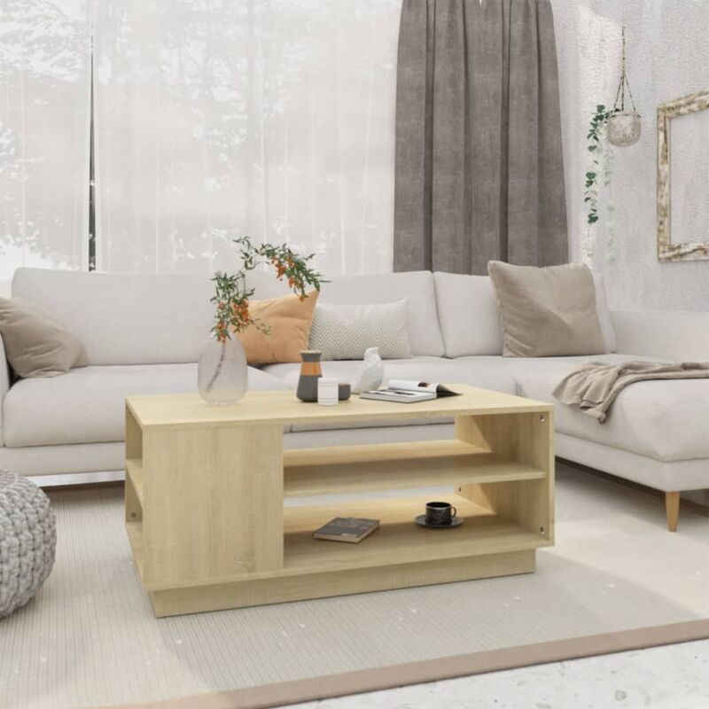 foto del prodotto tavolino da salotto rovere sonoma 102x55x43 cm in truciolato vidaxl