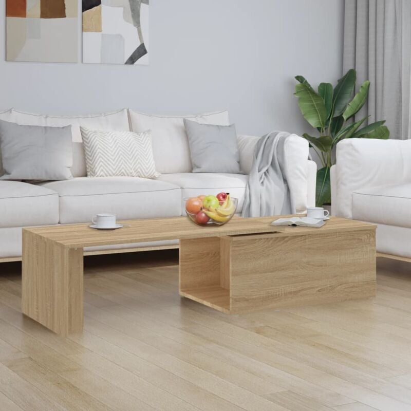 foto del prodotto tavolino da salotto rovere sonoma 150x50x35cm legno multistrato - vidaxl