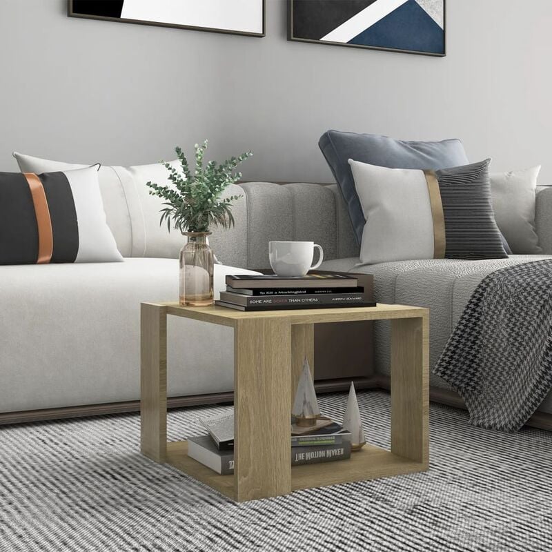 foto del prodotto tavolino da salotto rovere sonoma 40x40x43 cm legno multistrato vidaxl
